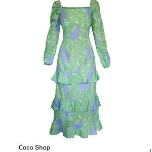 Coco Shop Long Sleeve Three Tiered Ruffle Dress